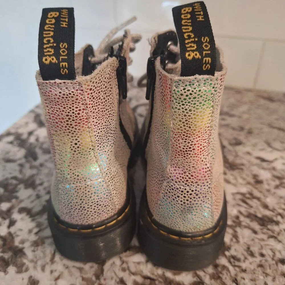 Dr. Martens Pascal suede‎ boots 1460 rainbow glitter lace up size 12 US